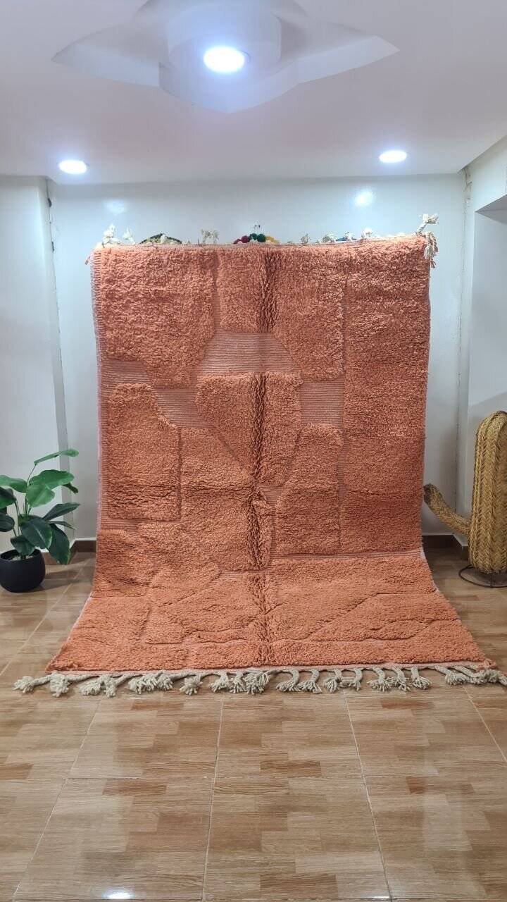 Moroccan Beni Ouarain Rug in Terracotta – Luxurious Handmade Berber Rug