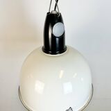 ndustrial Soviet White Enamel Pendant Lamp, 1960s
