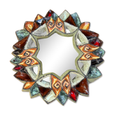 Ceramic mirror by Roland Zobel Atelier Les Cyclades Anduze