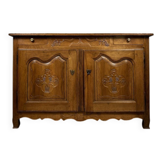 Louis XV buffet in carved solid wood – regional / rustic chic style
