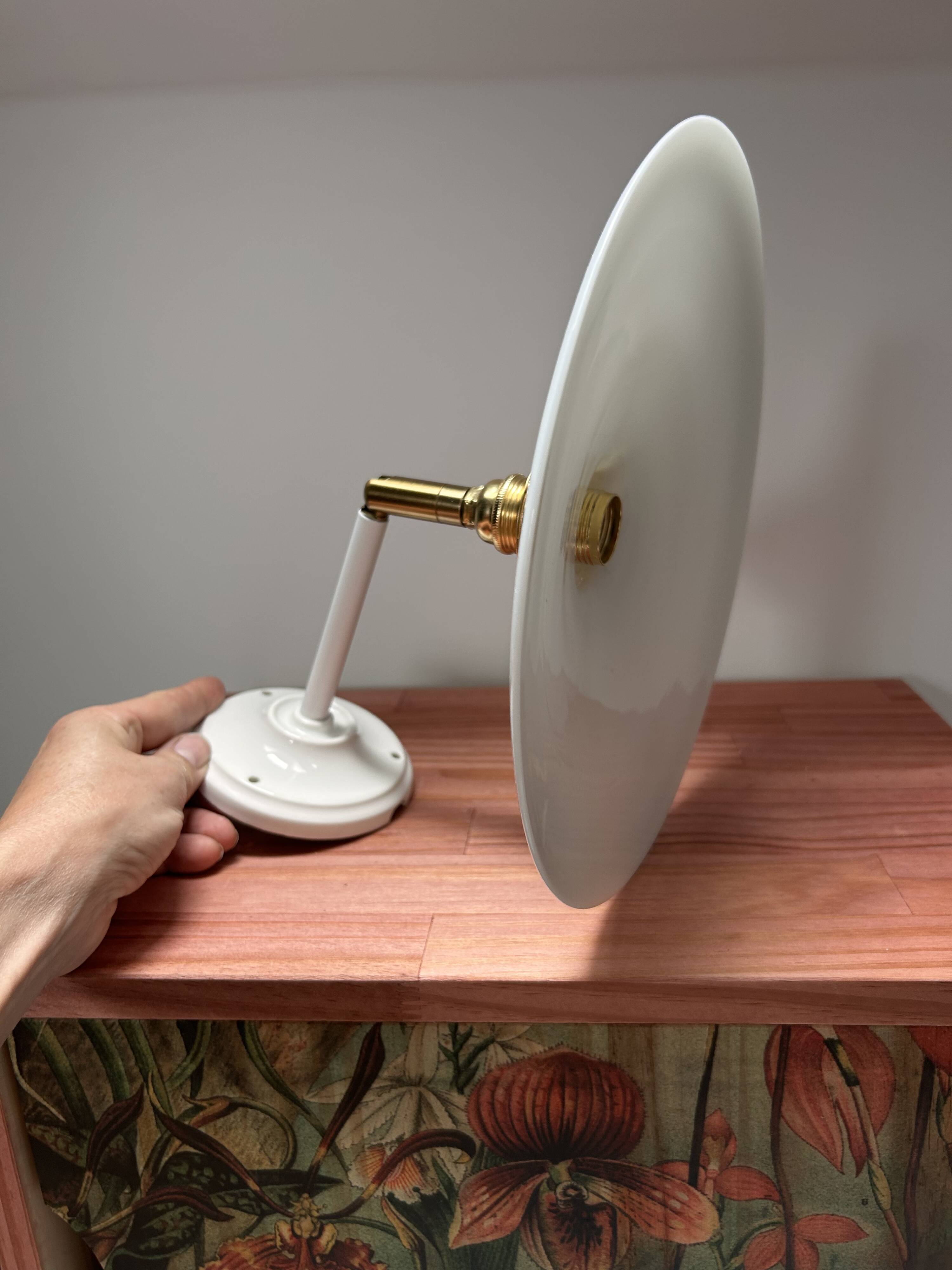 Vintage white opaline wall light