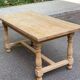 Renovated extendable farmhouse dining table made of solid raw oak from the 1950s.