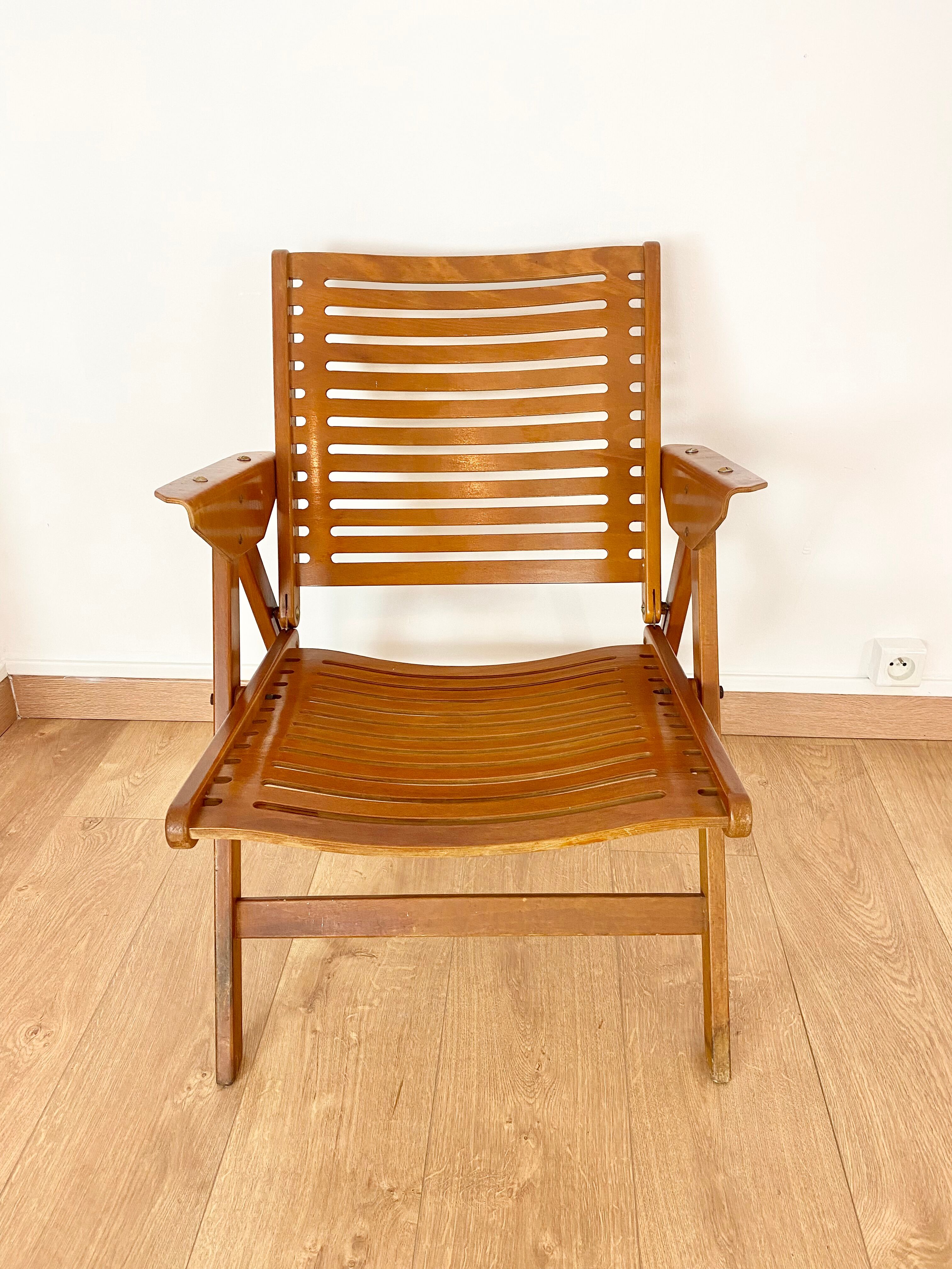 Fauteuil vintage pliant Rex Niko Kralj style scandinave