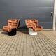 Chaise Joe Colombo Elda Longhi, cuir Cognac à l'état neuf !