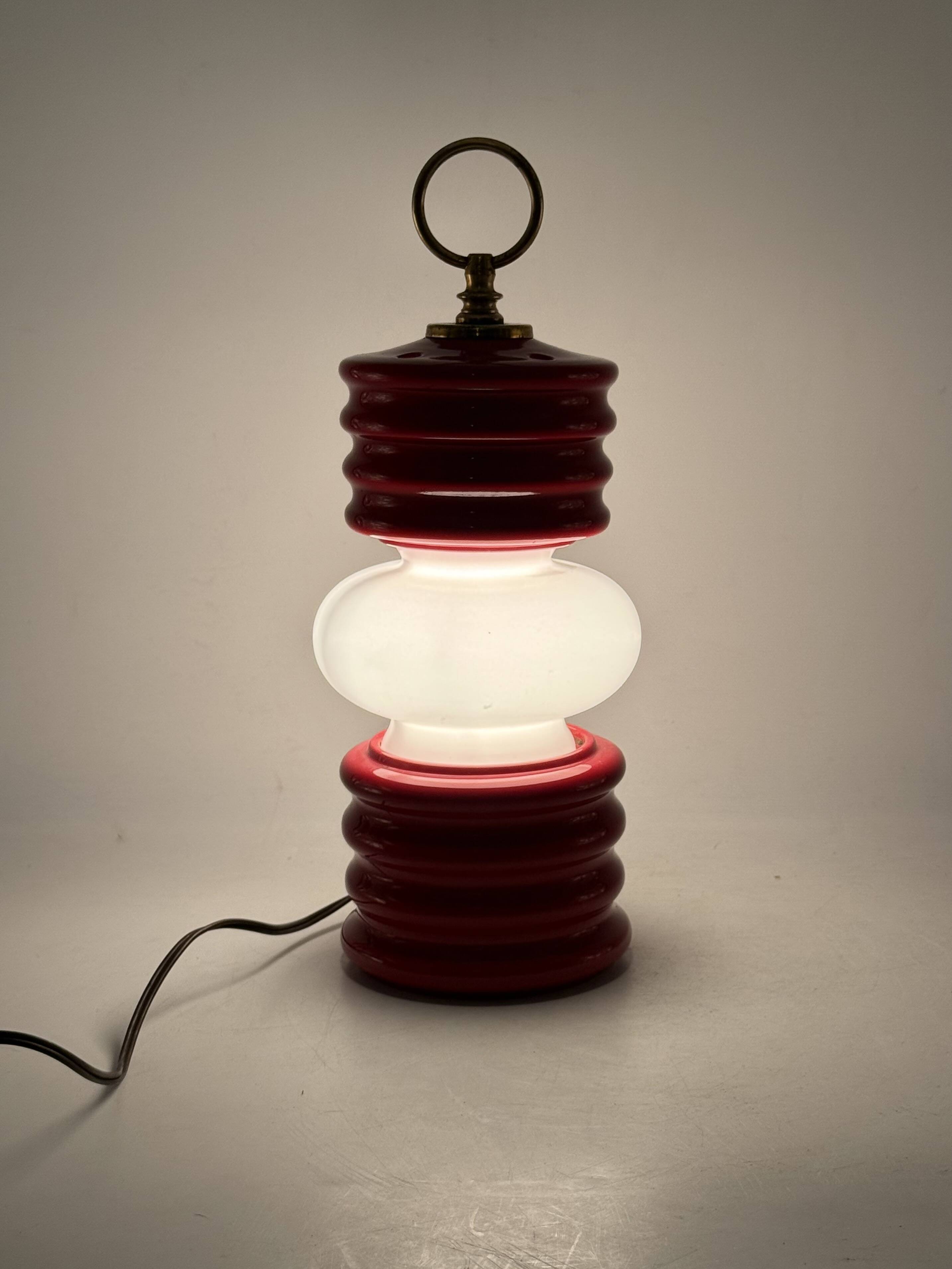 Space age lantern-shaped table lamp, Ceramiche Fiorentine Italy, 1970s