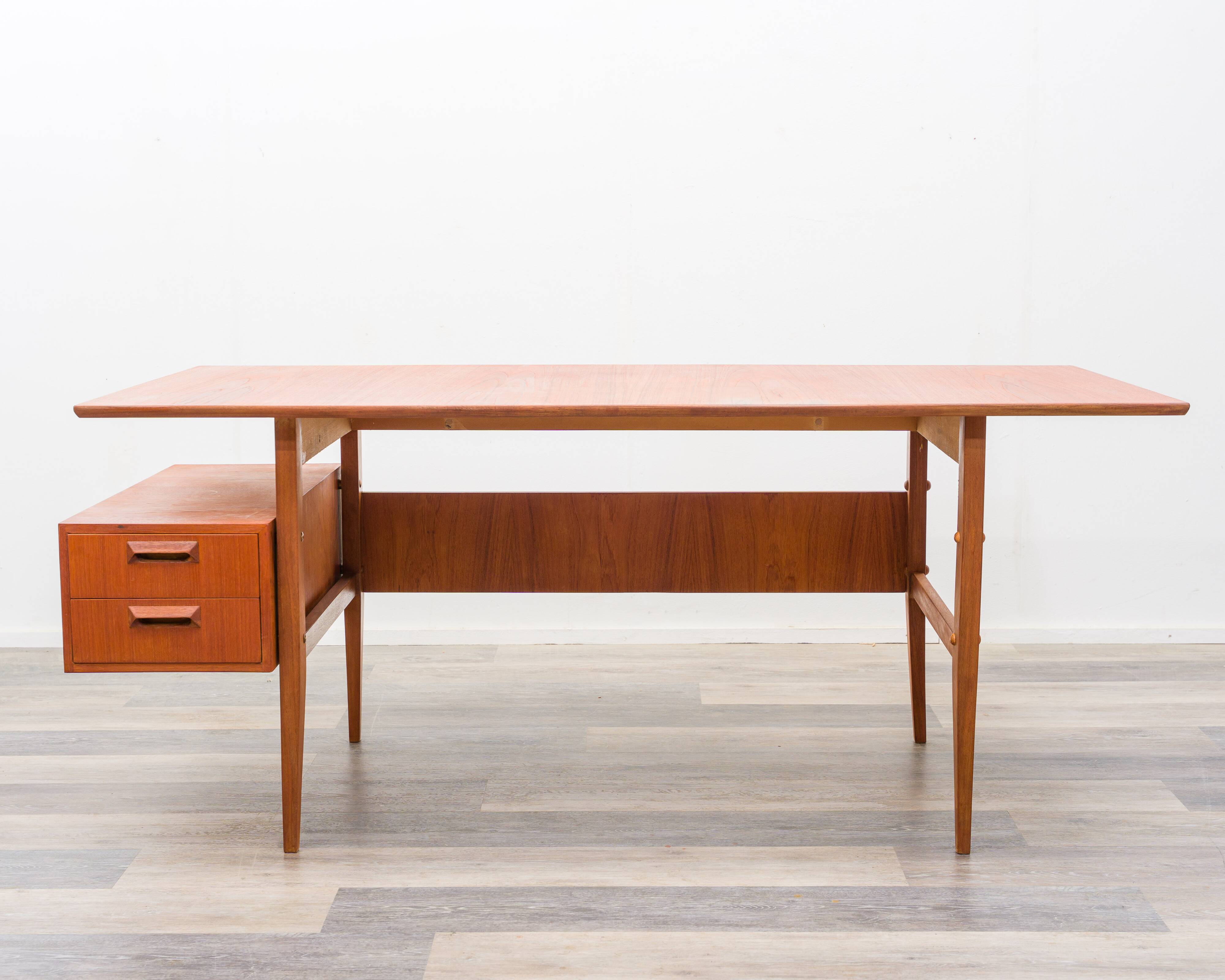 Filigree Danish-style desk, 1960s, in teak