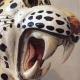 Enamelled terracotta leopard from the 60s Italy