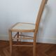 Refurbished wooden chair in beige porcelain