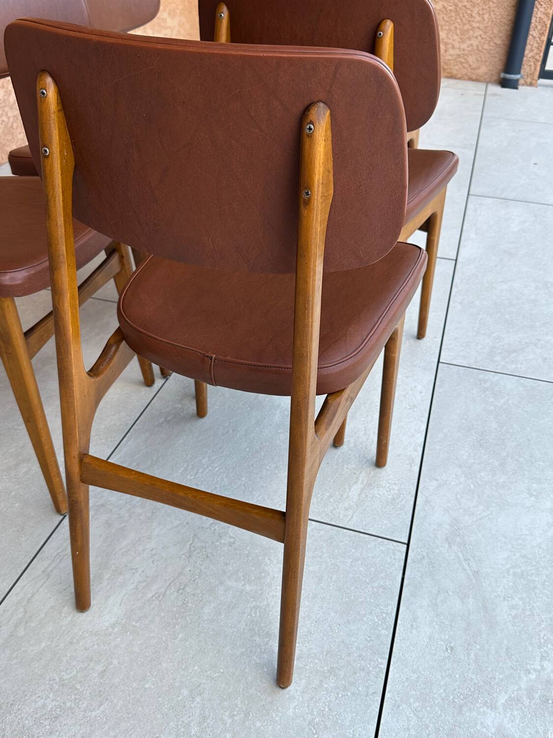 Set of 6 vintage Scandinavian dining chairs from the 1970s.