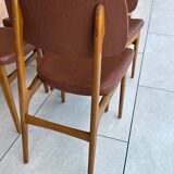 Set of 6 vintage Scandinavian dining chairs from the 1970s.