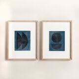 Set of 2 Paintings M398 Signed Eawy