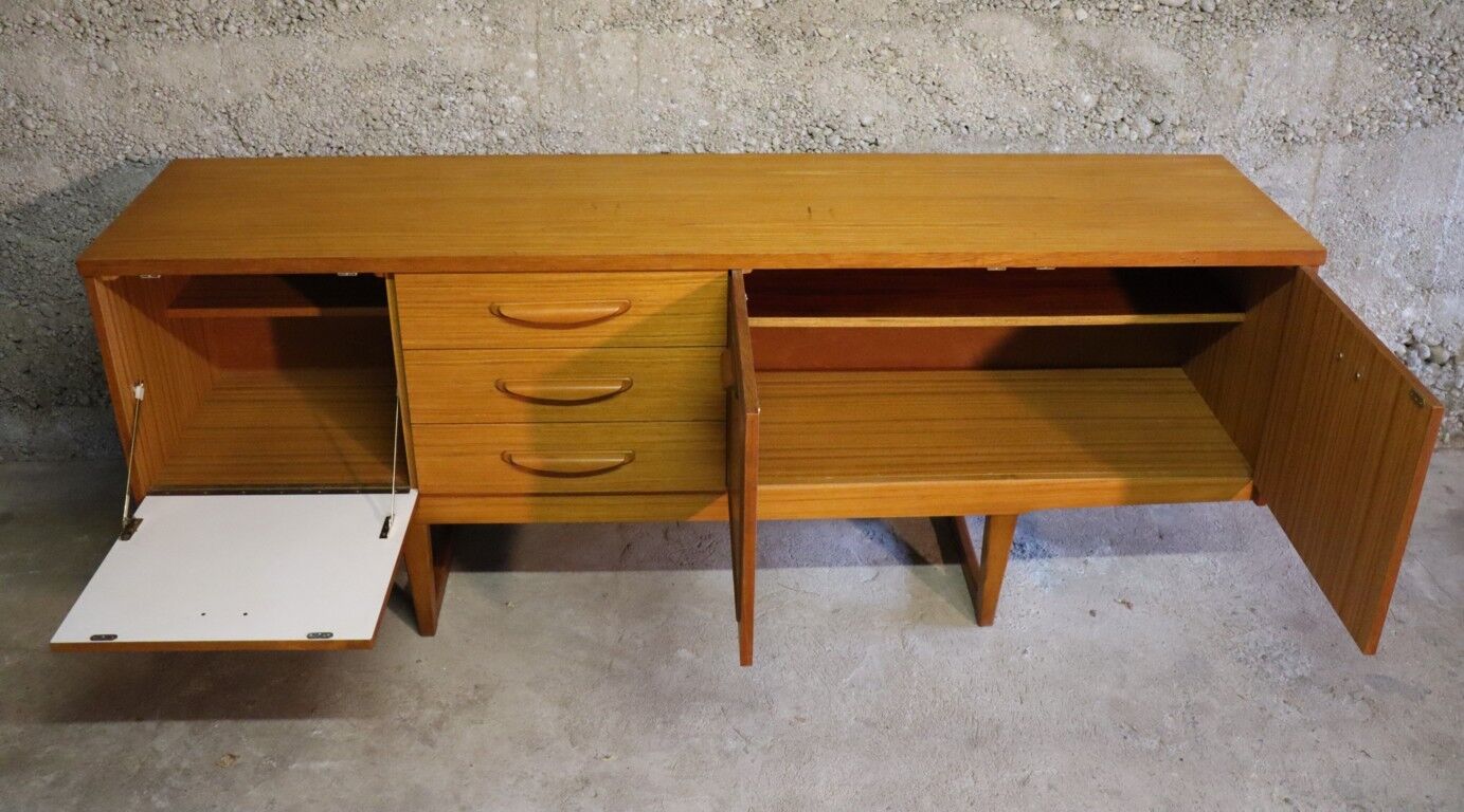 Enfilade scandinave en bois blond 1960