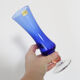 Blue vase, transparent foot, Duralex, vintage