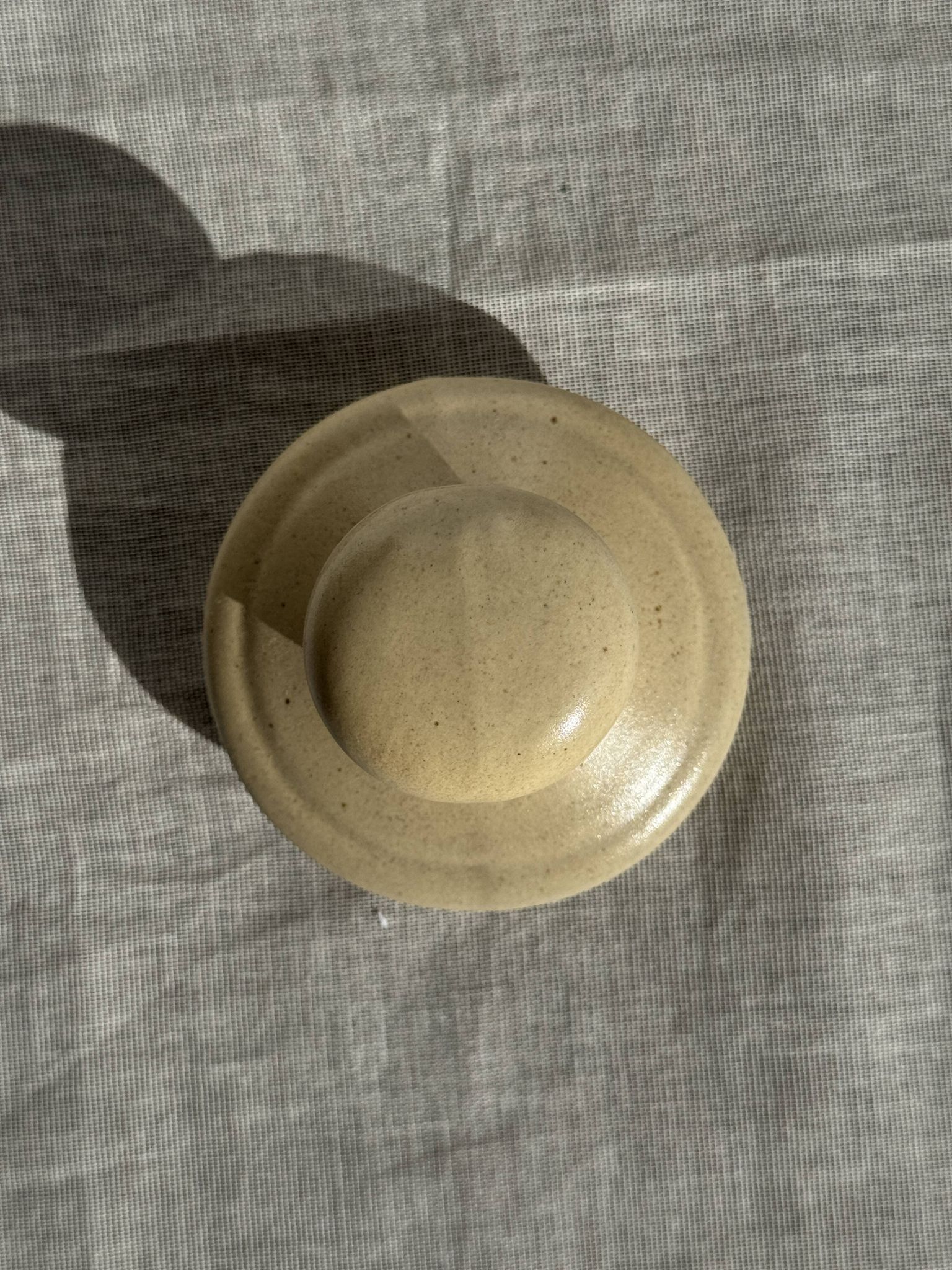 Théière en grès beige vintage à motif de fleurs roses H22