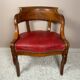 Fauteuil de bureau 19ème style Restauration bois et cuir