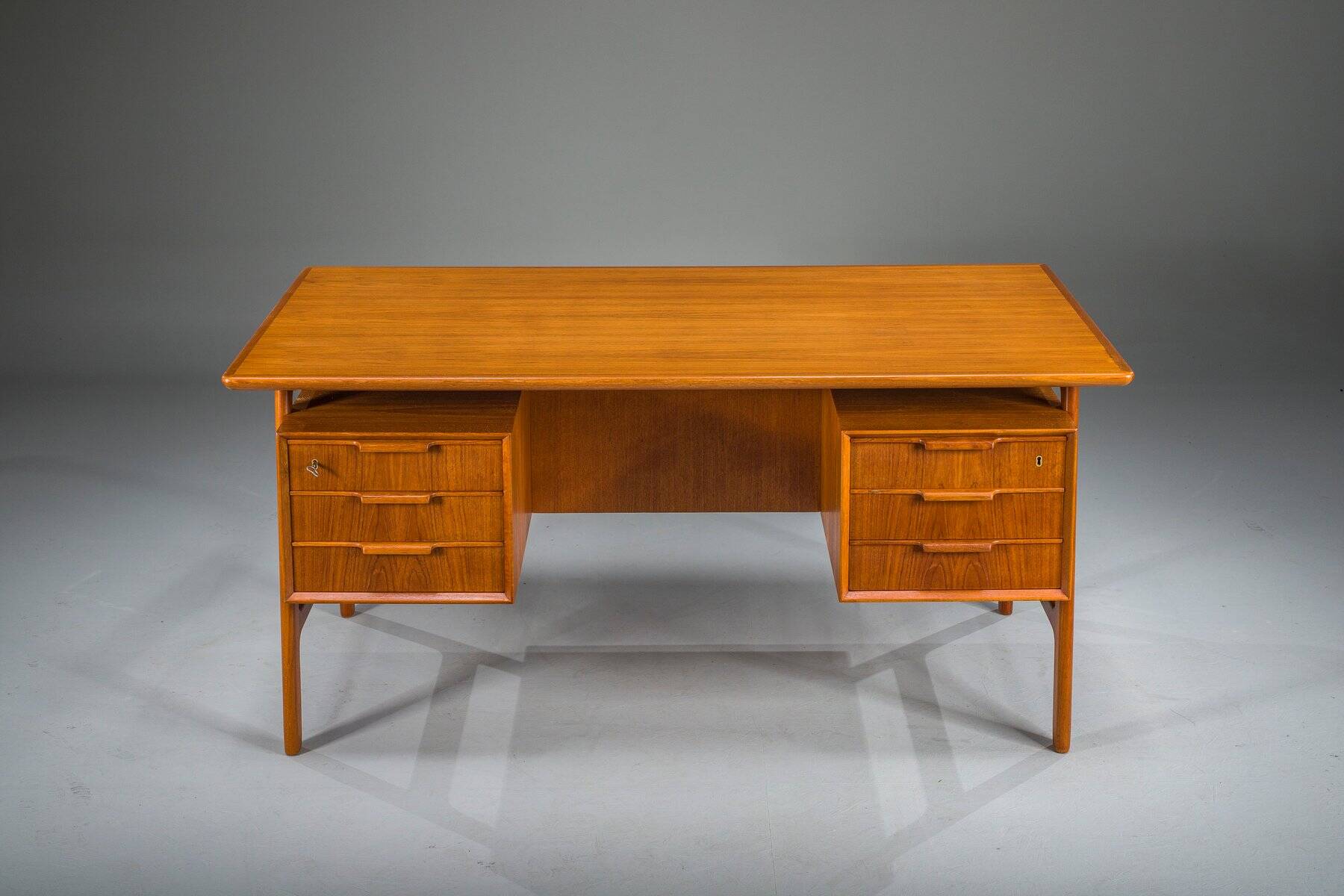 Teak Model 75 Desk from Omann Jun Møbelfabrik, 1960s