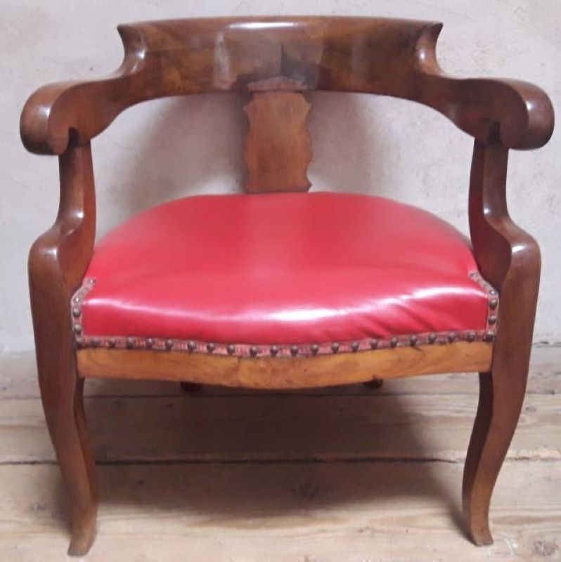 19th century solid walnut office chair