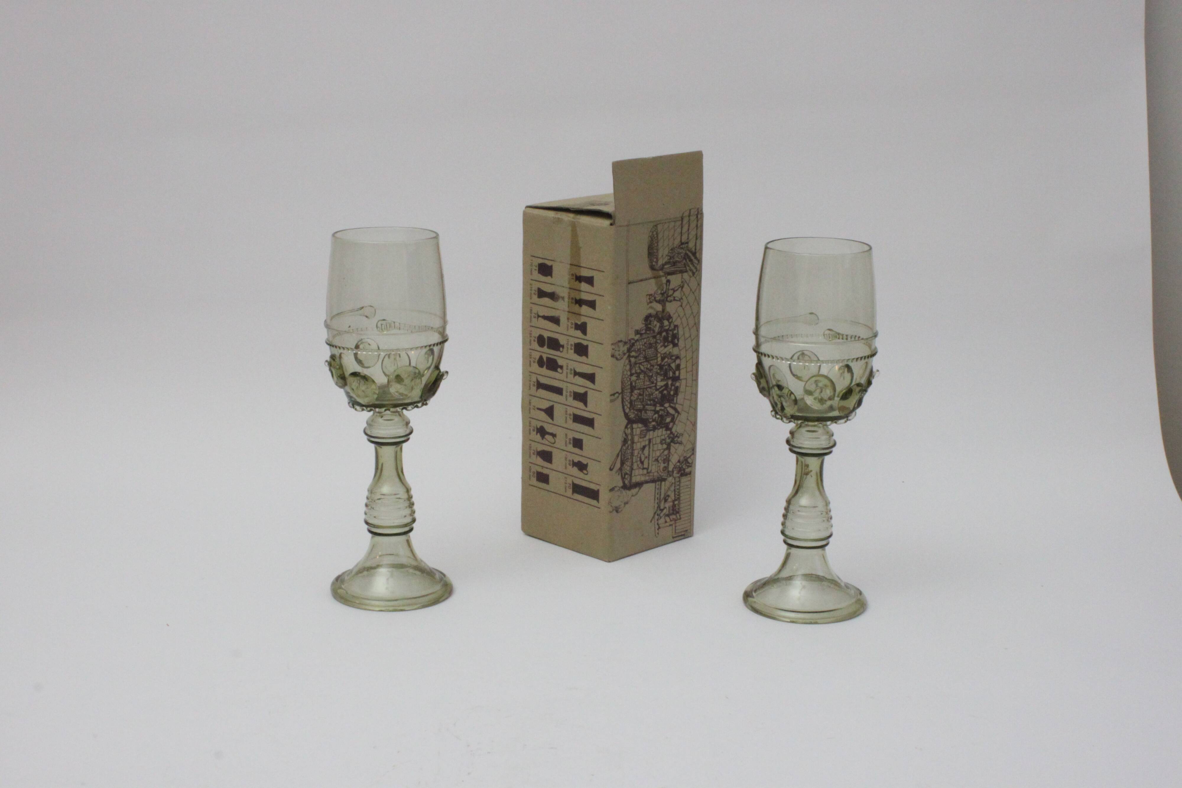 Roemer wine glasses by Josed & Eva Flek, Novy Bor Czechoslovakia.