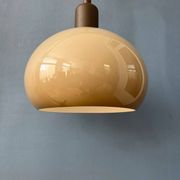 Suspension vintage en verre acrylique champignon beige