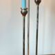 CANDLE HOLDER 3 Lights METAL Patinated Chrome