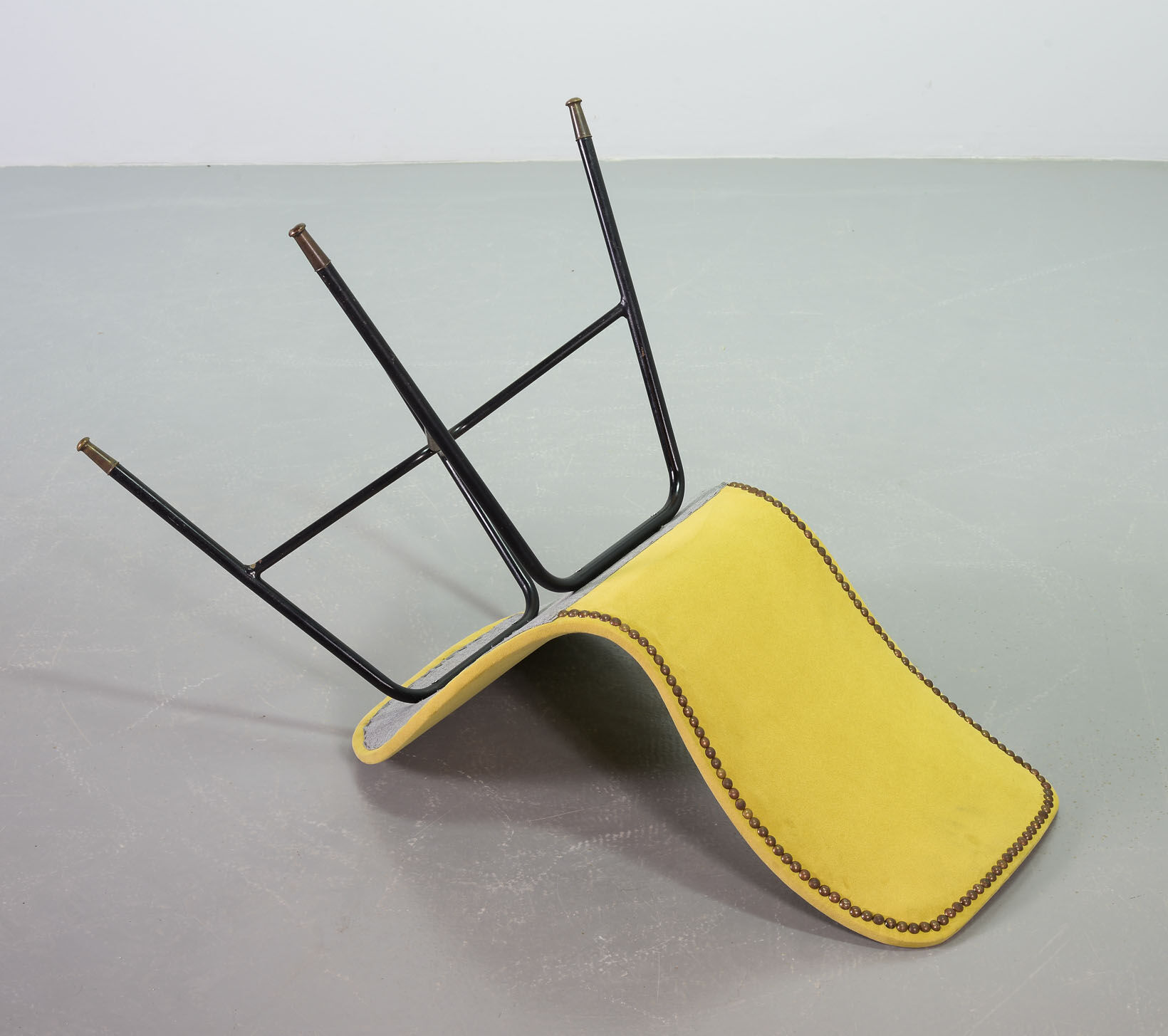 Elegant Italian Midcentury Yellow Side Chair