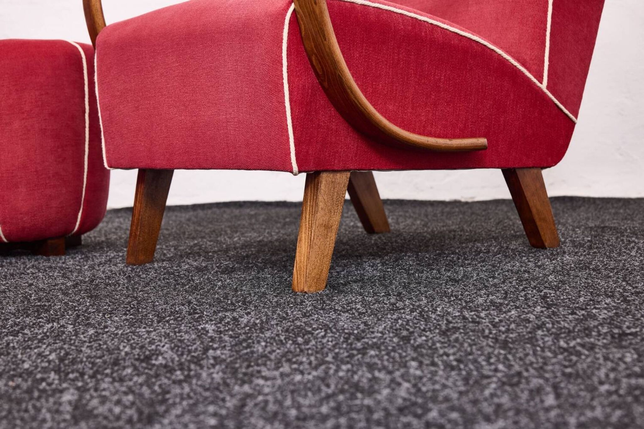 Fauteuils et tabourets Art Déco Jindřich Halabala H-530 années 1940, Up Závody