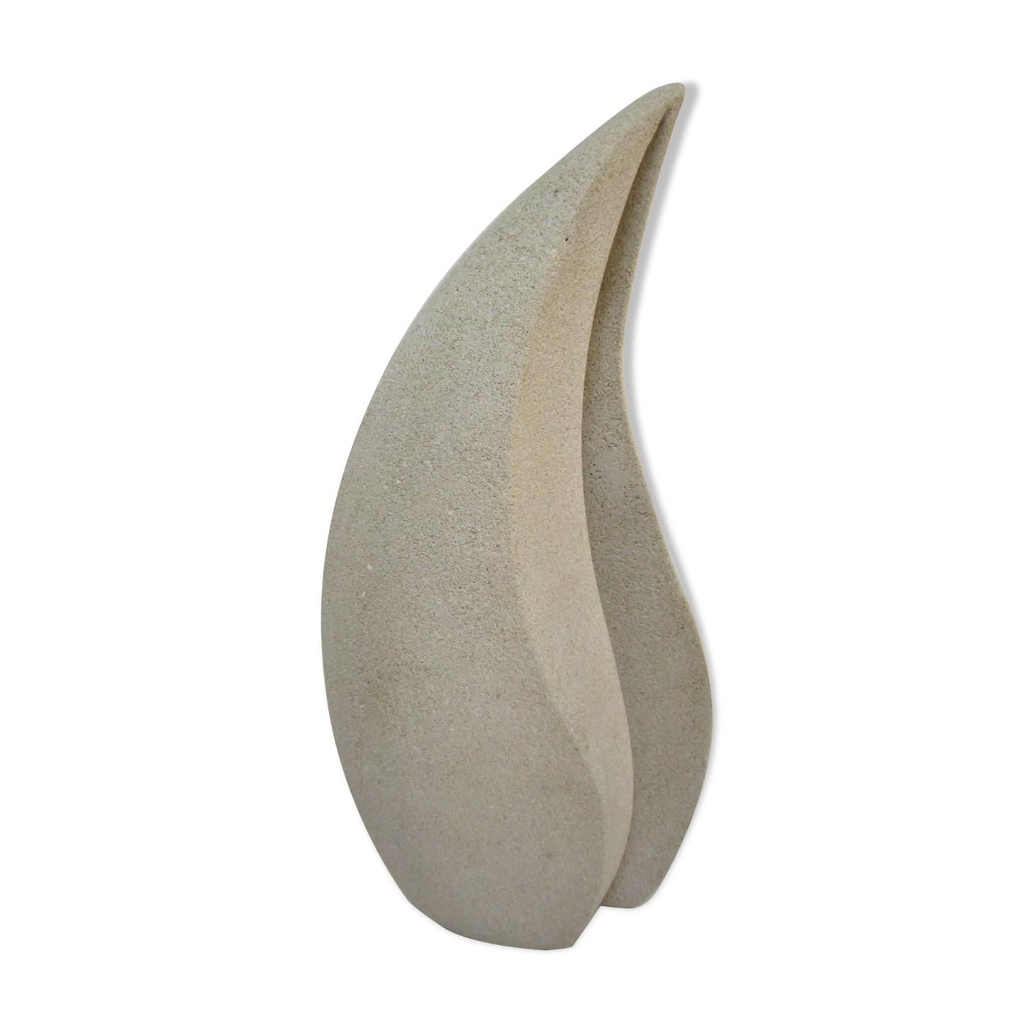 XL lamp in carved stone Arsène Galisson 80s height 40 cm