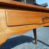 large double-sided walnut desk 3 drawers 2 pulls