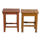 Tables de chevet anciennes en bois de pin – Europe centrale, vers 1940 #6