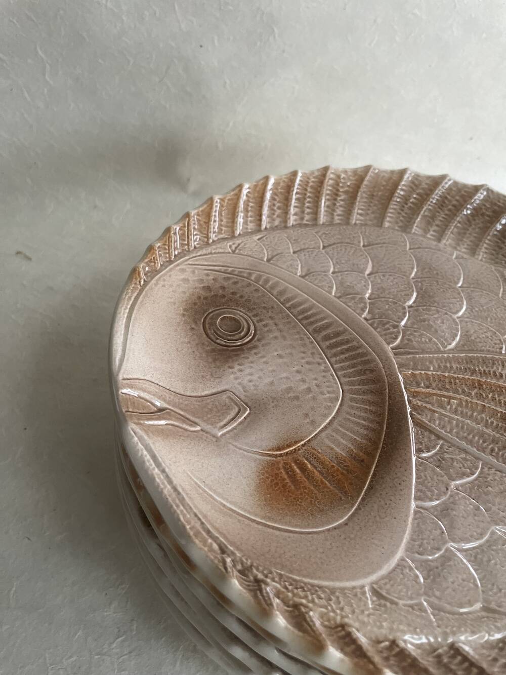 Lot de 6 assiettes poissons en céramique – Sarreguemines