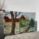 Old landscape painting oil on canvas