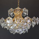 Large gilded brass and crystal chandelier by Kinkeldey, Germany, 1960s.