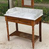 Marble dressing table and 1900 solid wood mirror