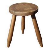 Vintage stool, wooden stool, tripod stool, brutalist, plant holder, interior decoration