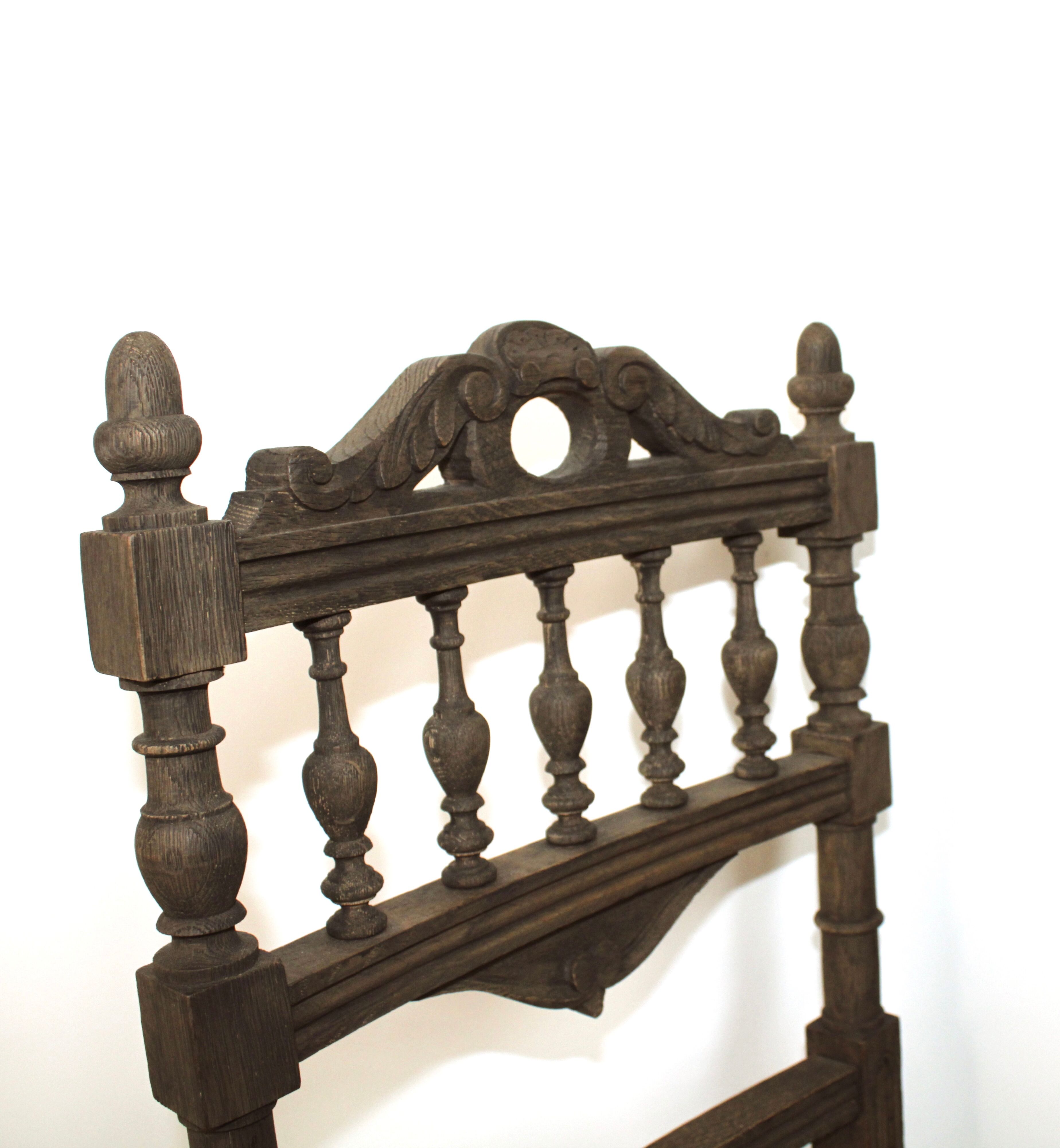 Old style ebony wooden chair