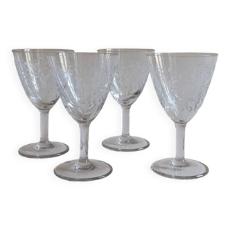 Set of 4 chiseled glasses