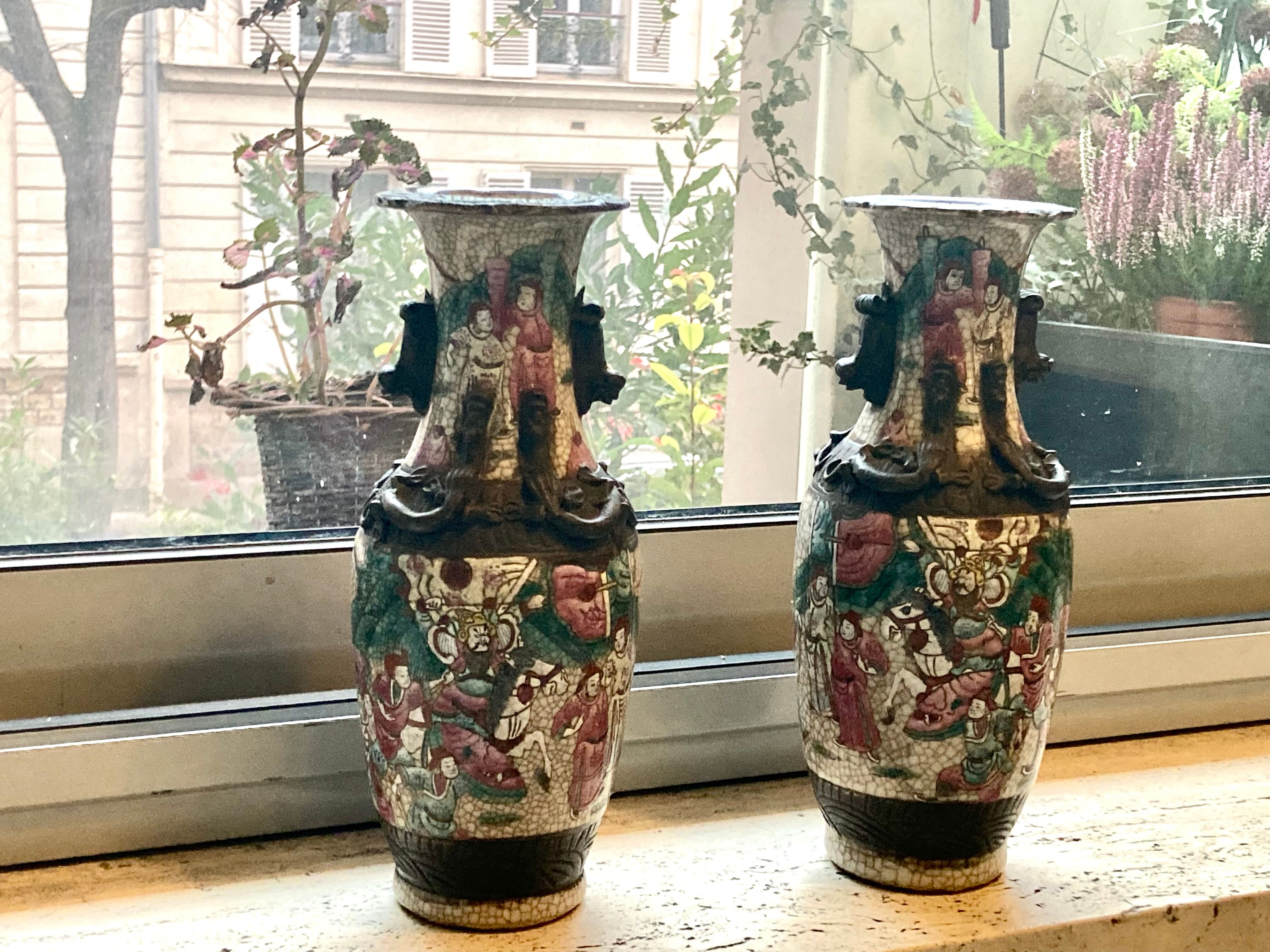 Pair of Nanjing vase signed- excellent condition - beautiful quality
