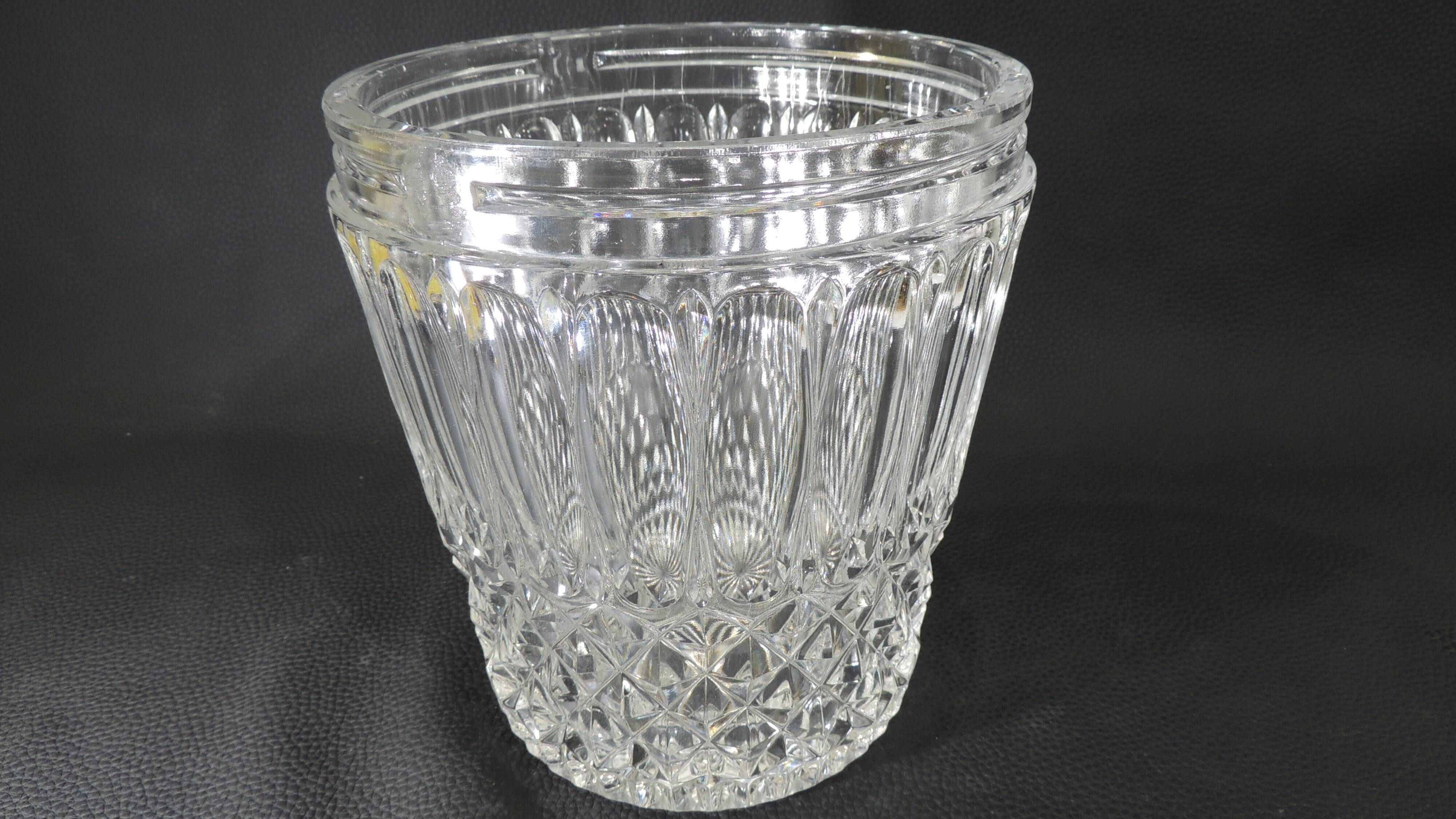 Vase / Bucket with champagne molded glass / vintage