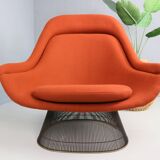 Early bronze lounge chair by Warren Platner for Knoll 1960s in rust red