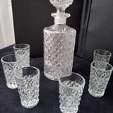 Vintage port service in diamond cut glass