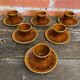 Set of 6 cups and saucers digoin colorado model vintage beige ceramic