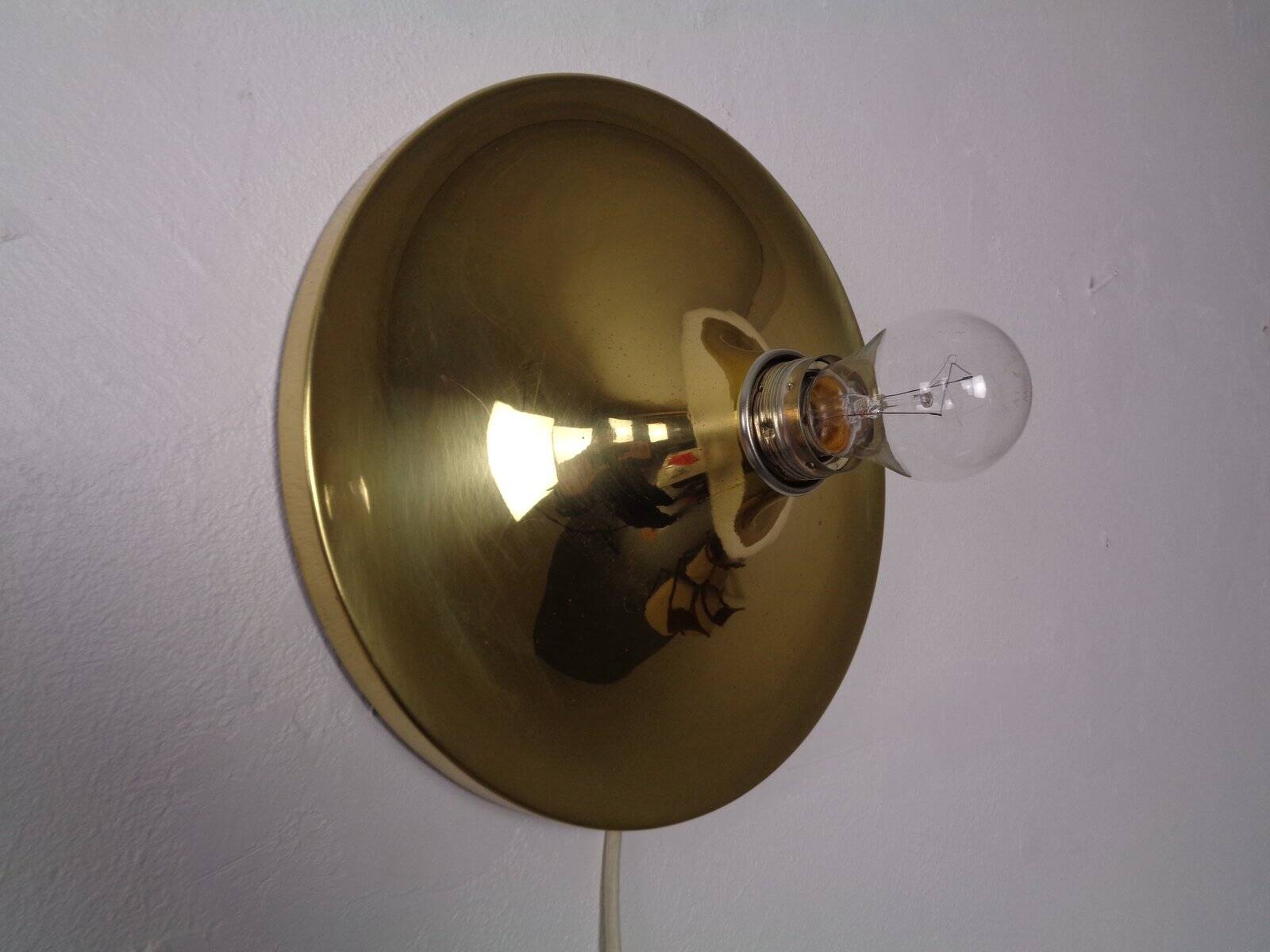 Space Age Golden Wall Lamp from Doria Leuchten, 1960s