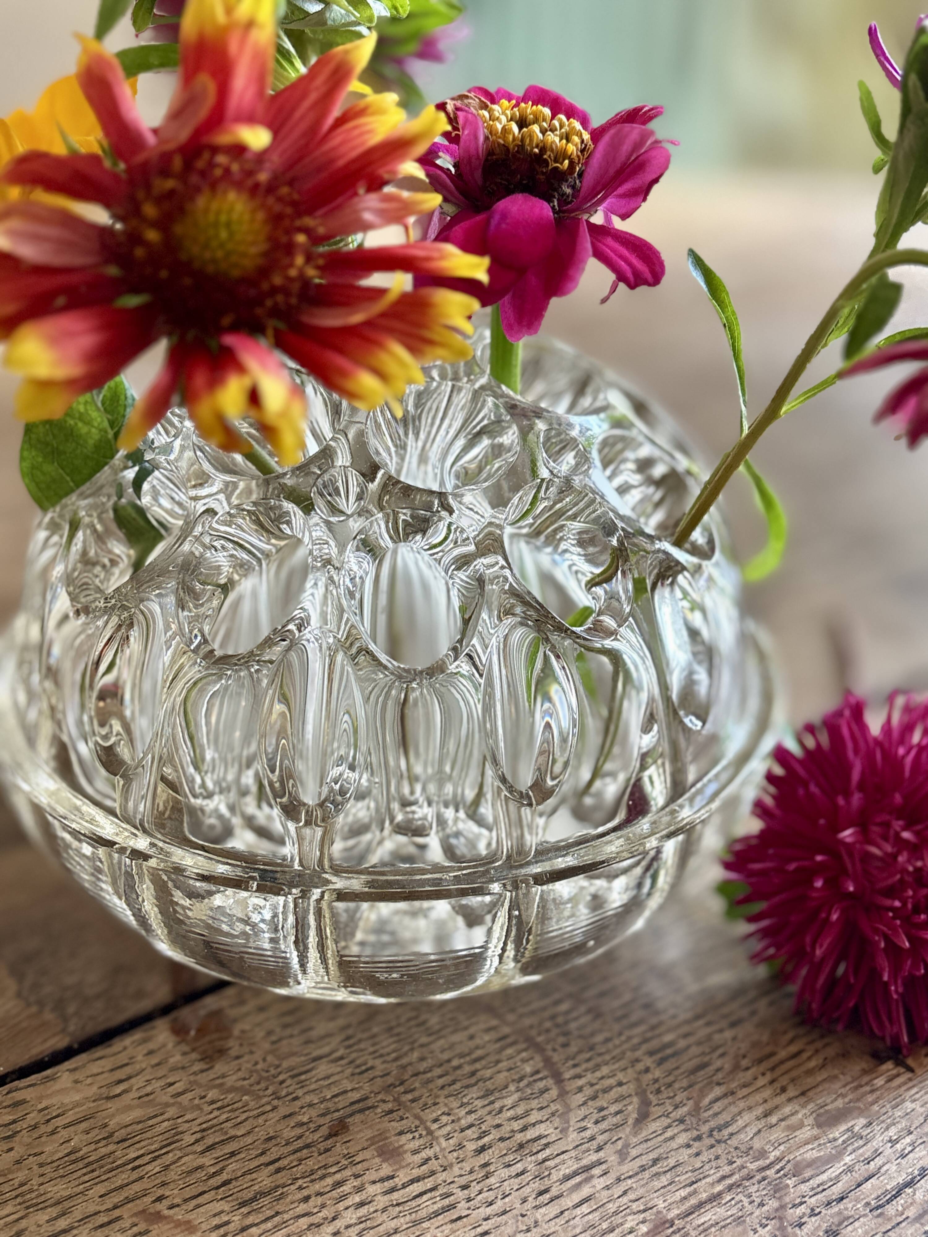 XXL antique glass flower vase