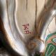 Large ceramic lamp with slip decoration signed F.D.