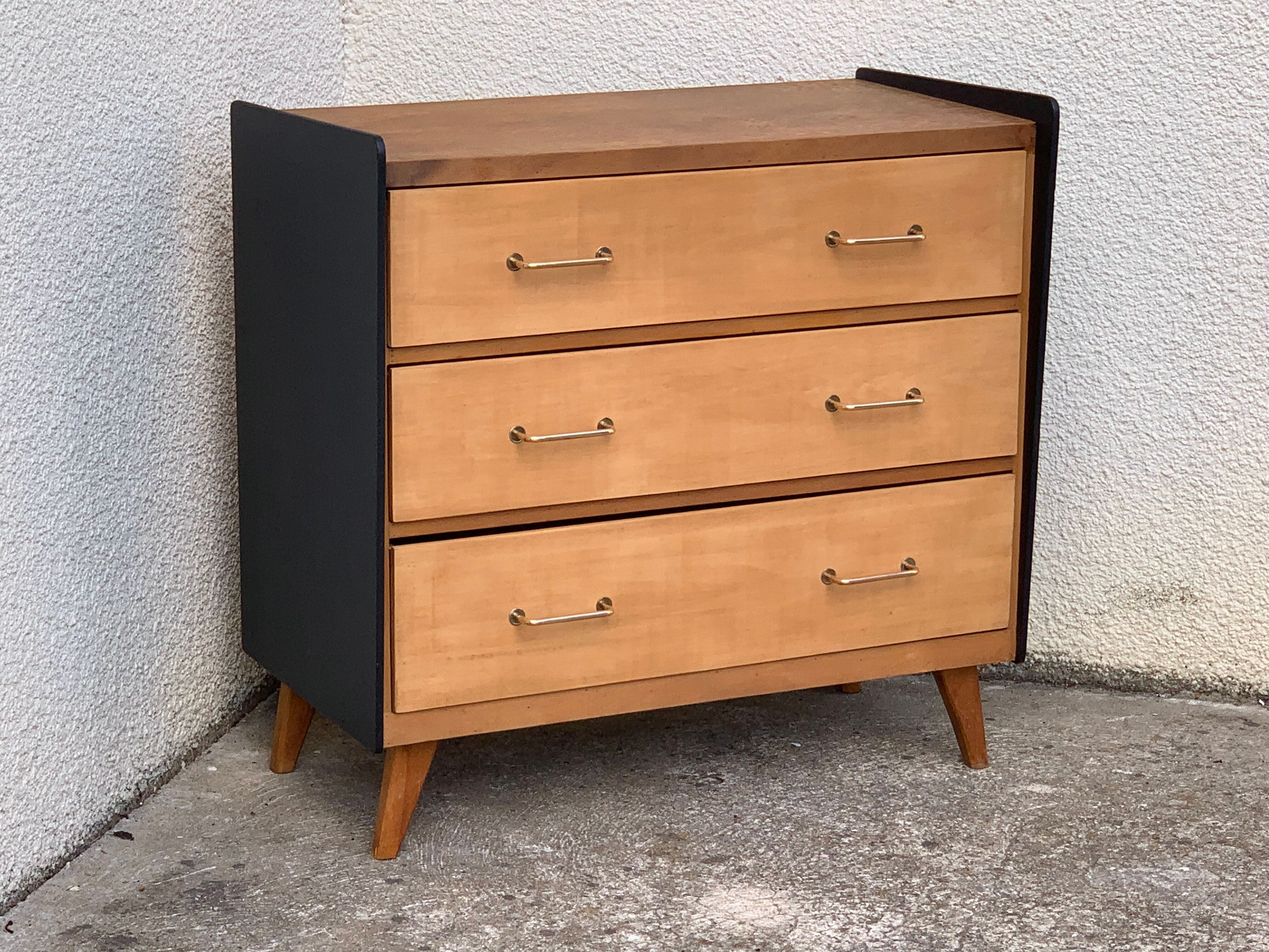 1960 compass foot chest of drawers