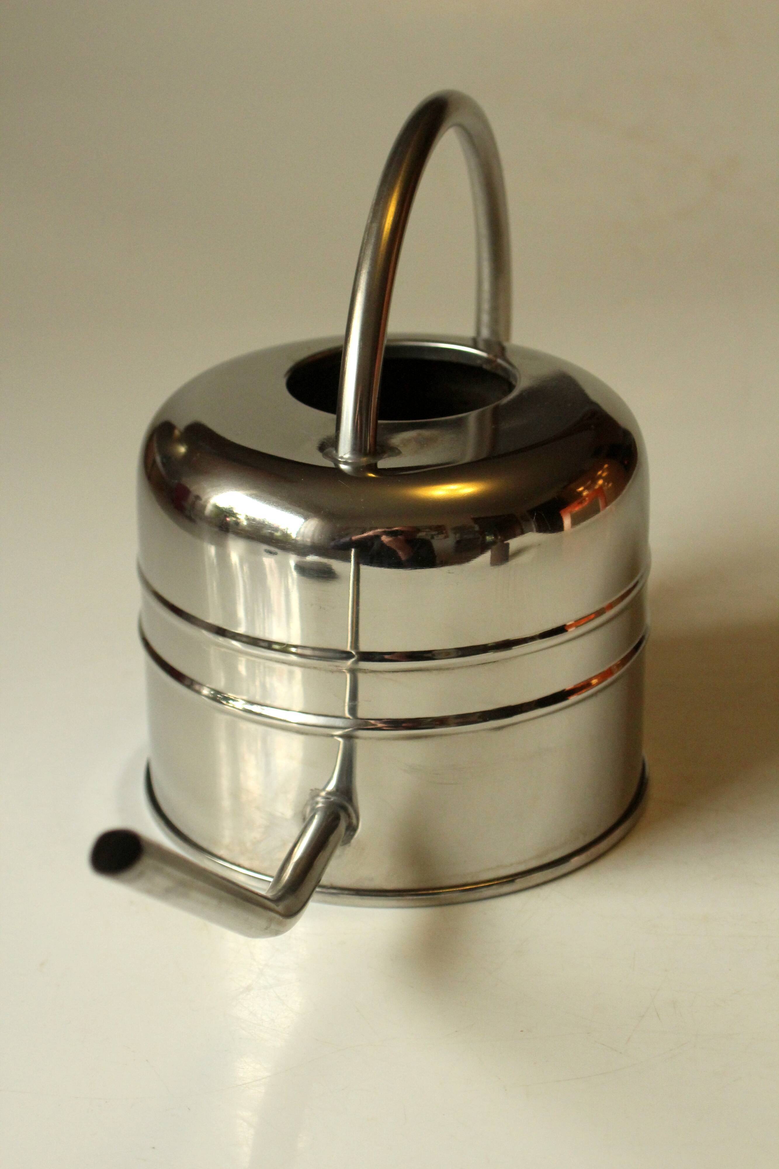 Stainless steel watering can, complete usuable, vintage from the 1970s