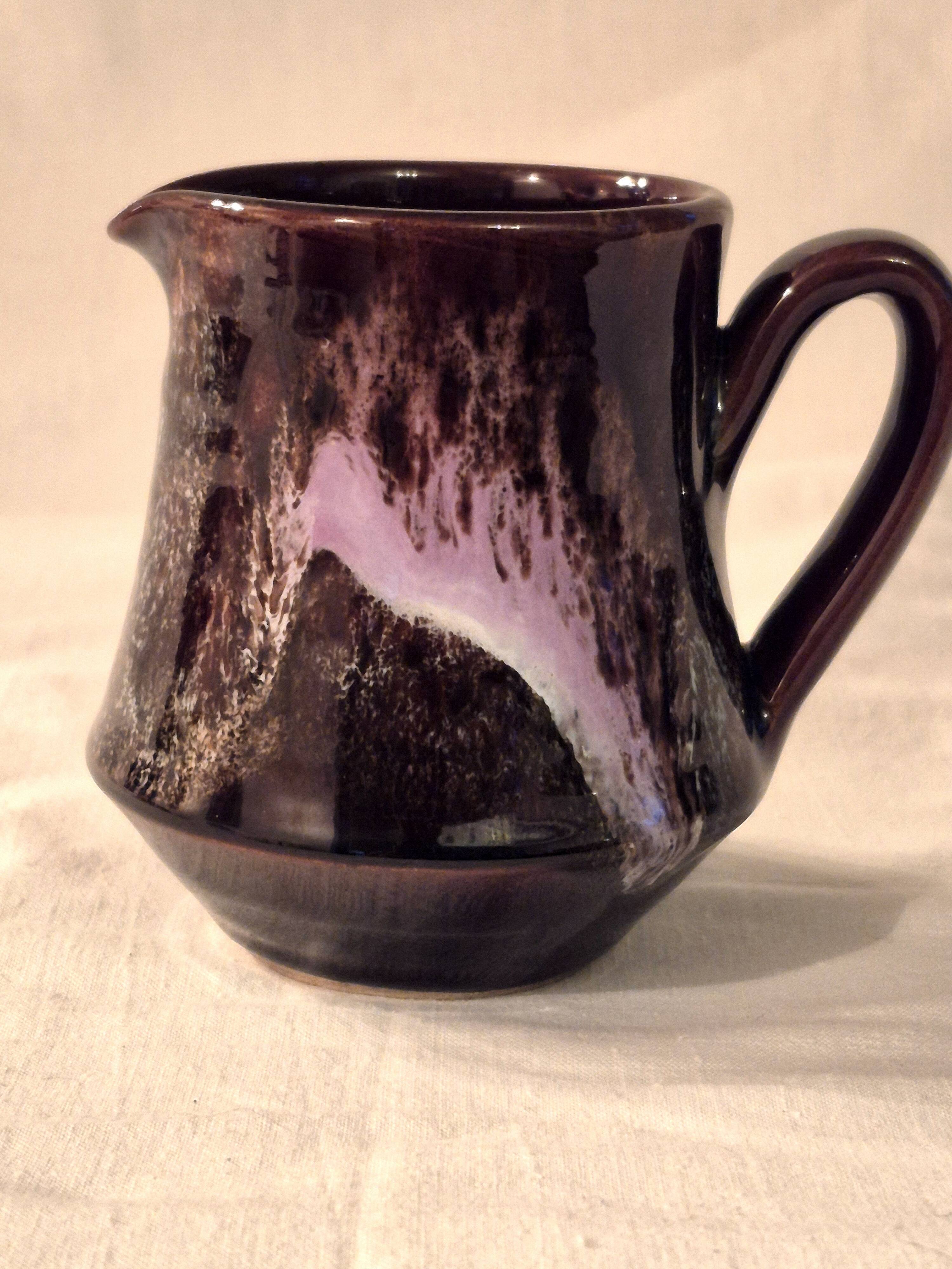 Vallauris milk jug, glazed ceramic, brown old rose A152-2