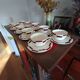 10 vintage coffee cups and 9 saucers, Salins earthenware, 1950