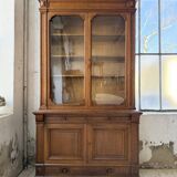 Old XL Napoleonic oak glass bookcase, 19th century