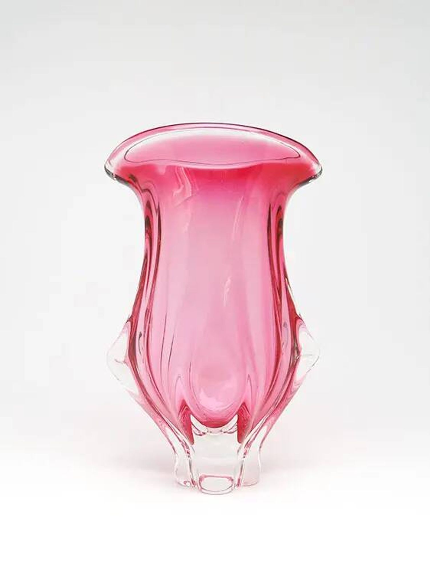 Mid-century modern vase, glass, designed by J. Hospodka, Czechoslovakia, 1960s